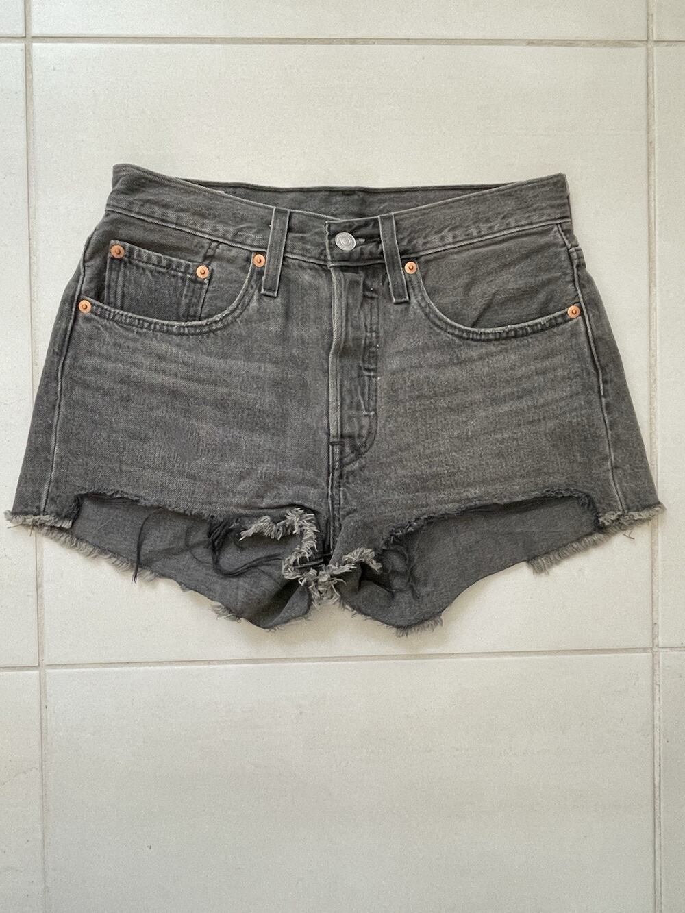 Levi's Jean Shorts Distressed Cut Off Frayed High Rise Denim